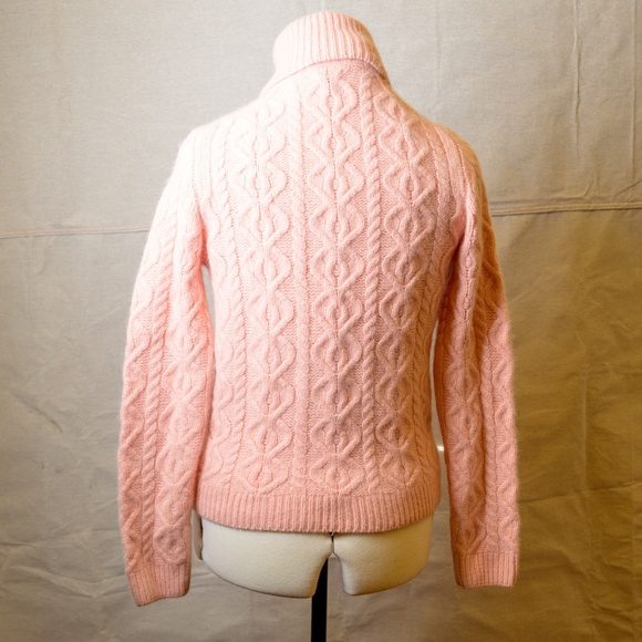 The Limited Peach 50% Angora cable-knit full collar Turtleneck - Picture 3 of 5
